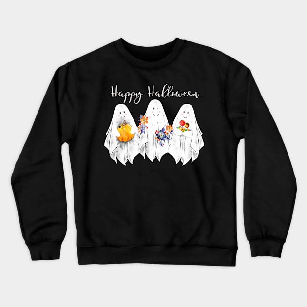 Happy Halloween Ghosts Crewneck Sweatshirt by Toodles & Jay